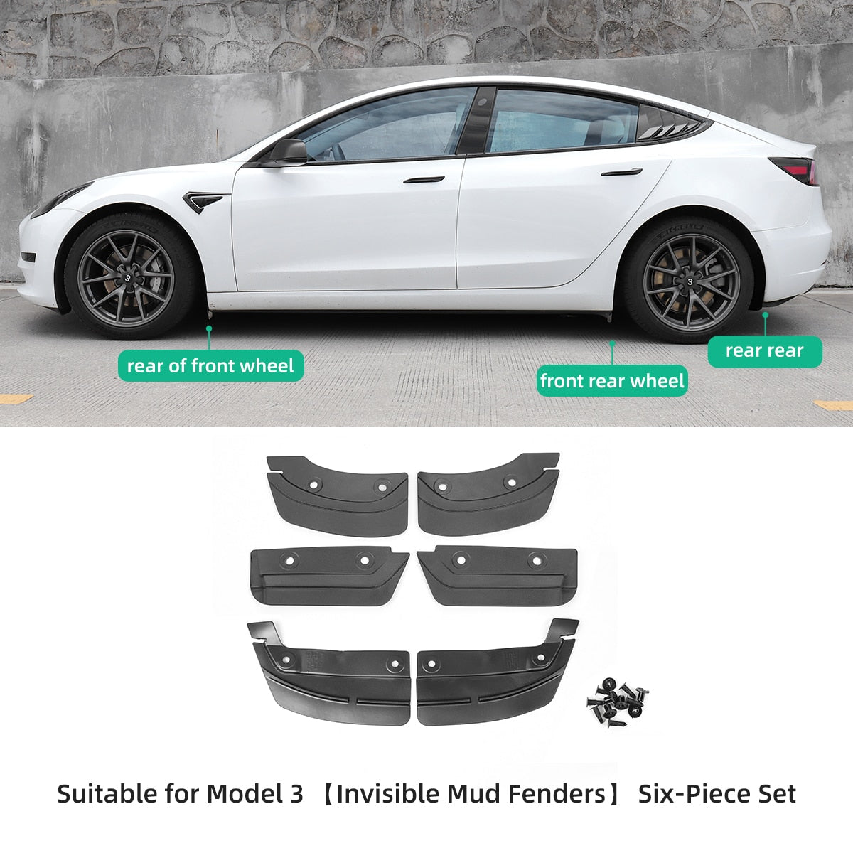 Invisible Mud Guards for Tesla Model 3/Y 2020-2023