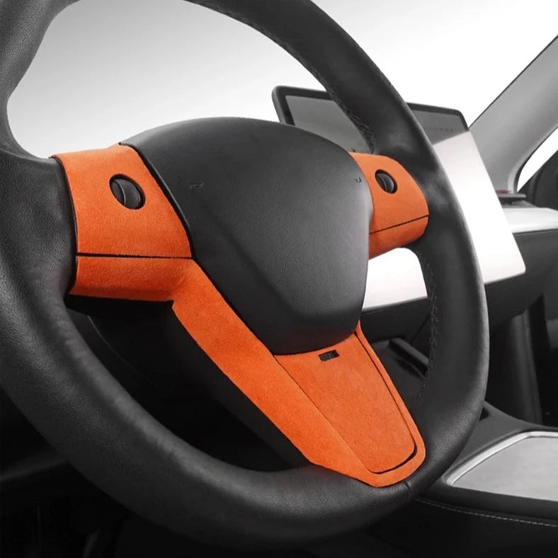 Alcantara Steering Wheel Cover for Tesla Model 3/Y 2019-2023