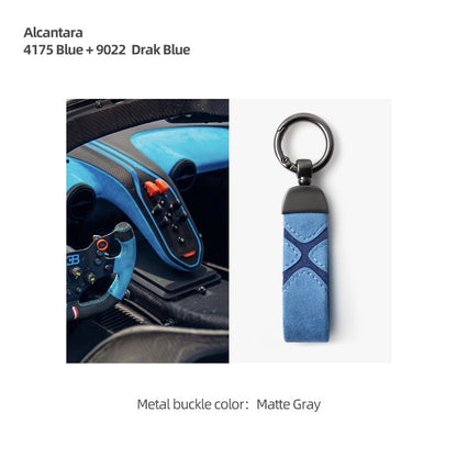 Premium Alcantara Keychain for Tesla Models 3/Y/S/X – Luxurious Suede Leather Key Fob Cover