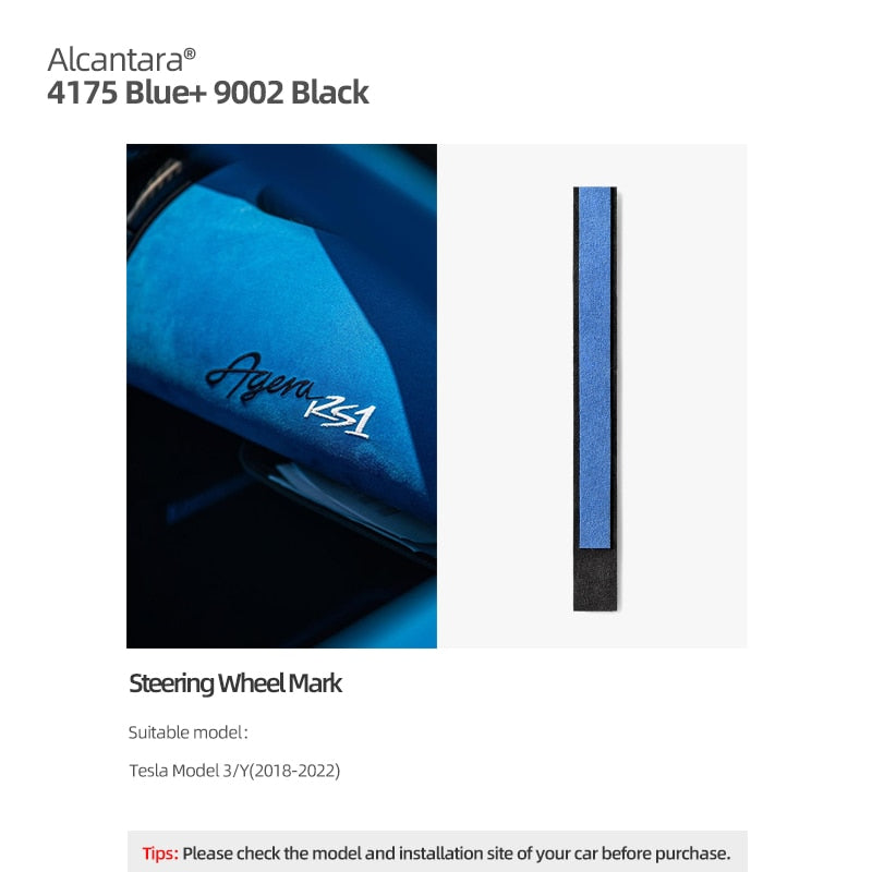 Alcantara Steering Wheel Stripe For Model 3/Y