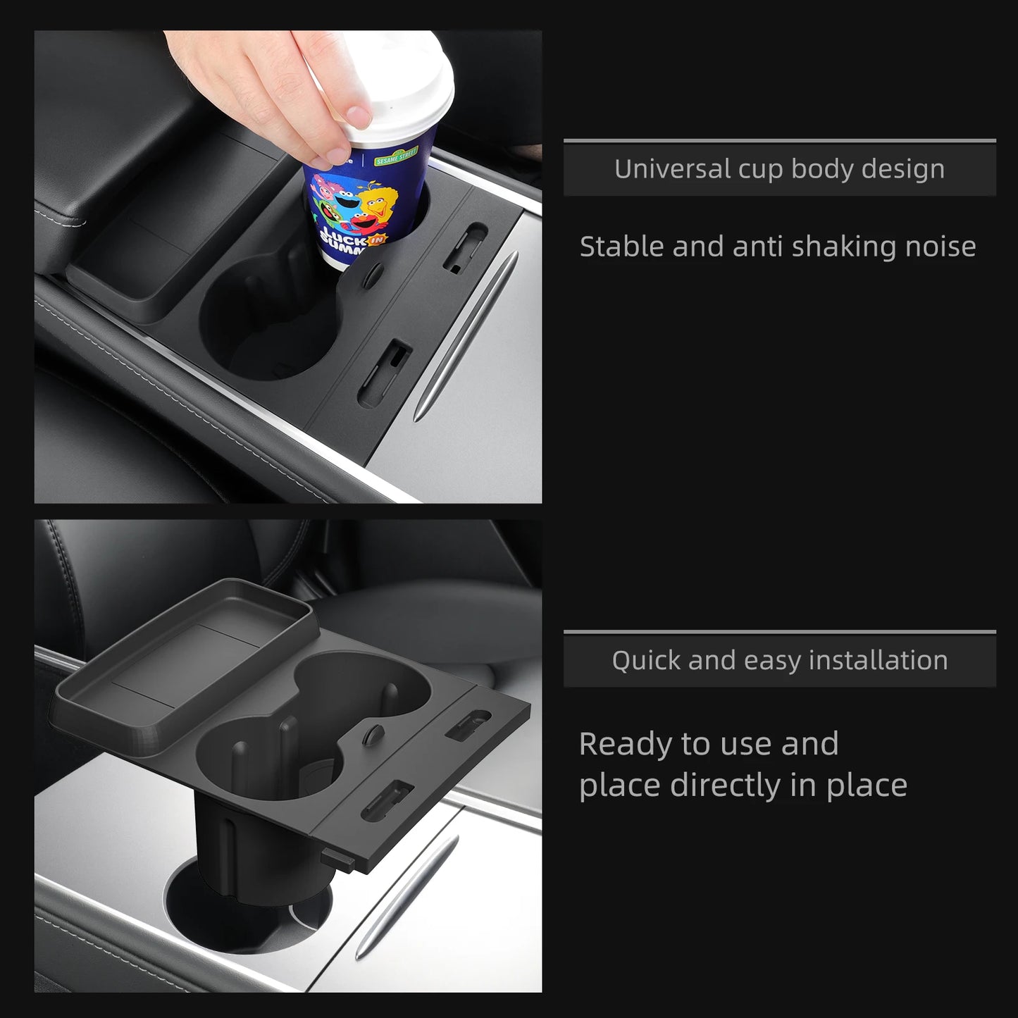 Multi-function Central Cup Holder Storage Box for Tesla Model 3/Y 2021-2023