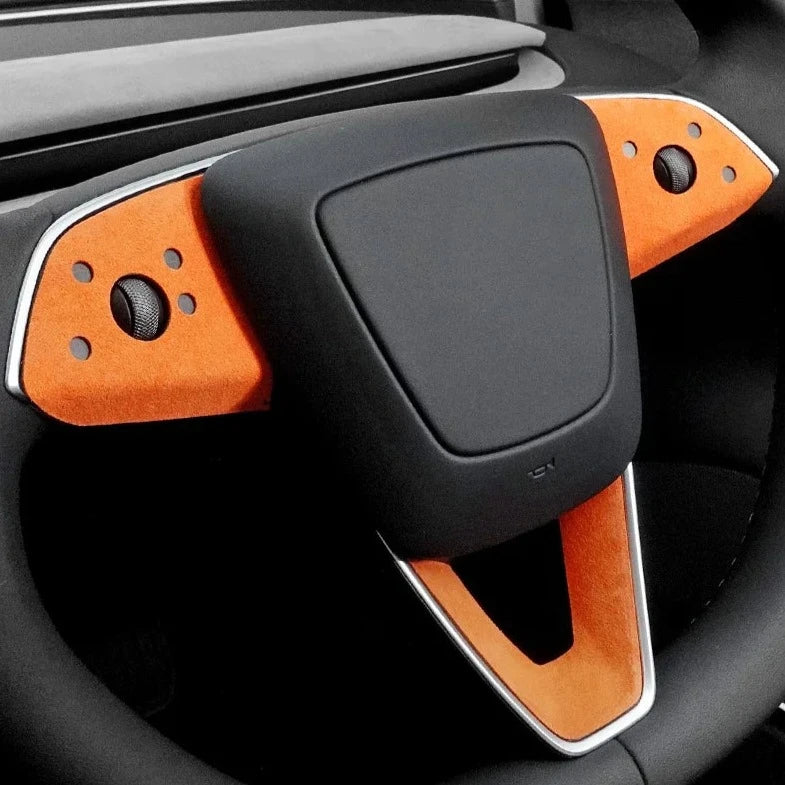 Multi-Colour Alcantara Steering Wheel Sticker for Model 3 Highland 2024+