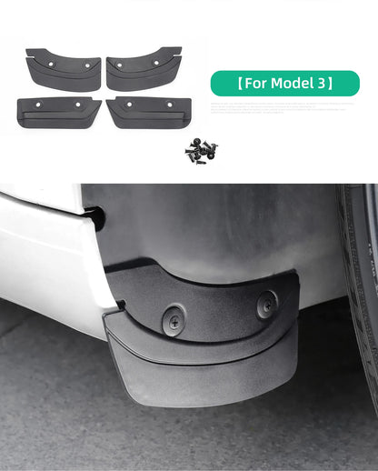 Tesla Model 3/Y/Highland 2020-2024 Rear Mud Flaps & Splash Guard Fenders Kit - Car Modification Accessories