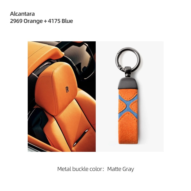 Premium Alcantara Keychain for Tesla Models 3/Y/S/X – Luxurious Suede Leather Key Fob Cover