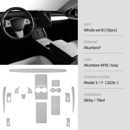 EVONE Alcantara Interior Trim Sticker Set for Tesla Model 3/Y 2021-23