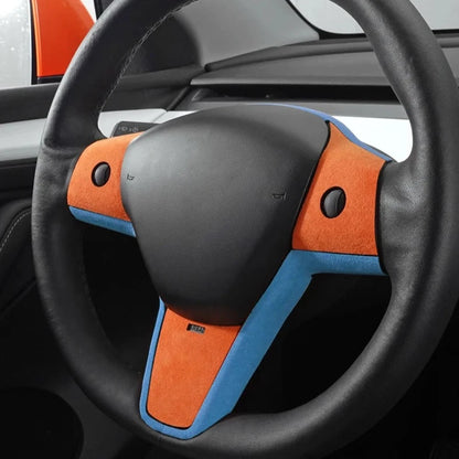 Alcantara Steering Wheel Cover for Tesla Model 3/Y 2019-2023