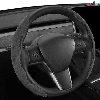 Alcantara Steering Wheel Cover for Tesla Model 3/Y 2019-2023