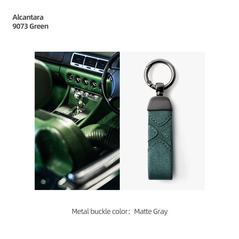 Premium Alcantara Keychain for Tesla Models 3/Y/S/X – Luxurious Suede Leather Key Fob Cover