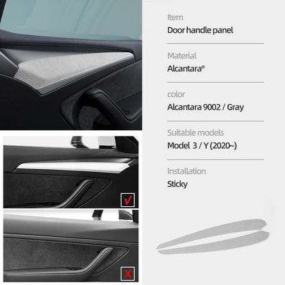 Alcantara Door Panel Trim Cover For Tesla Model 3/Y 2020-2023 (refreshed version)