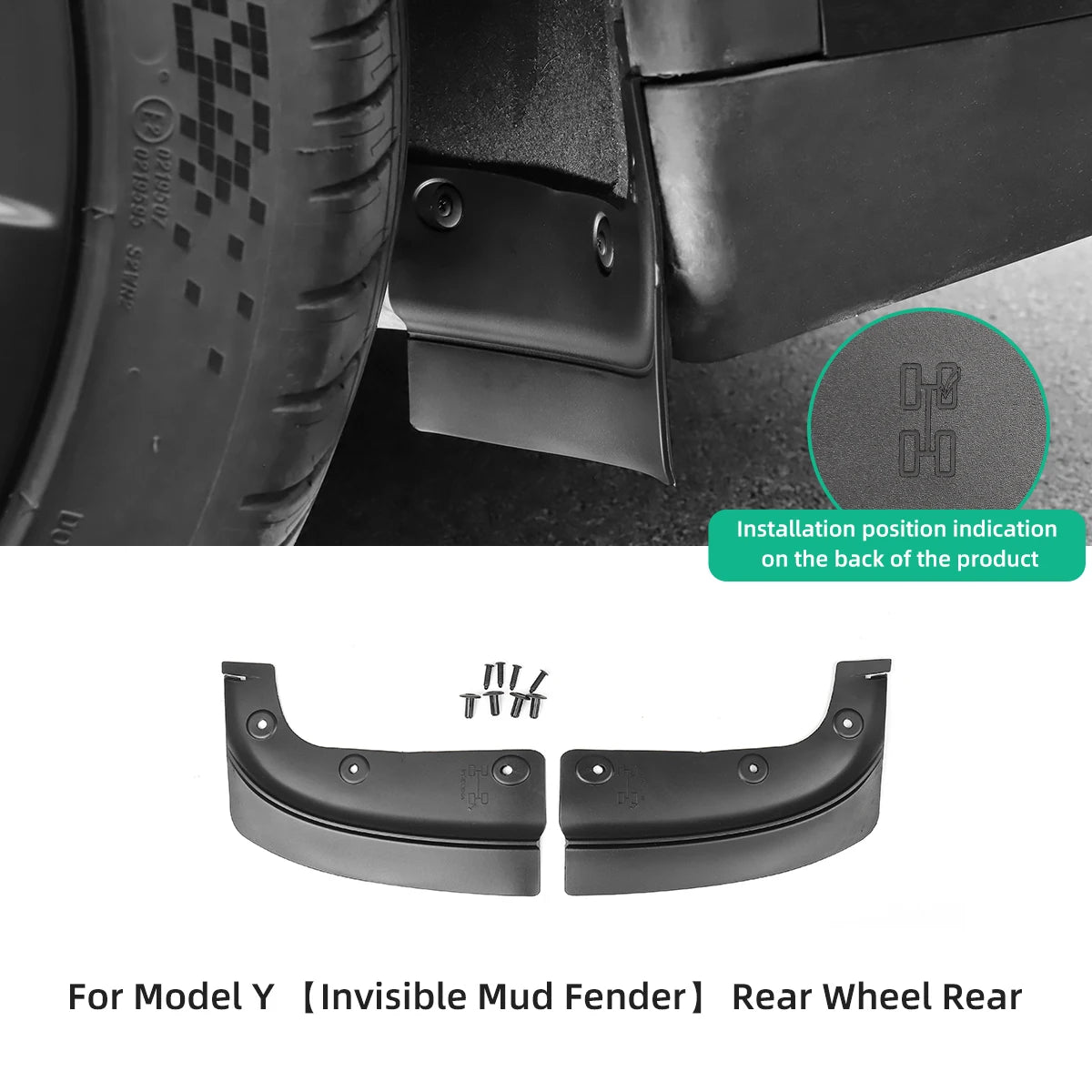 Tesla Model 3/Y/Highland 2020-2024 Rear Mud Flaps & Splash Guard Fenders Kit - Car Modification Accessories