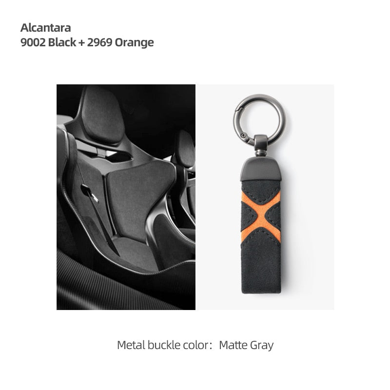 Premium Alcantara Keychain for Tesla Models 3/Y/S/X – Luxurious Suede Leather Key Fob Cover