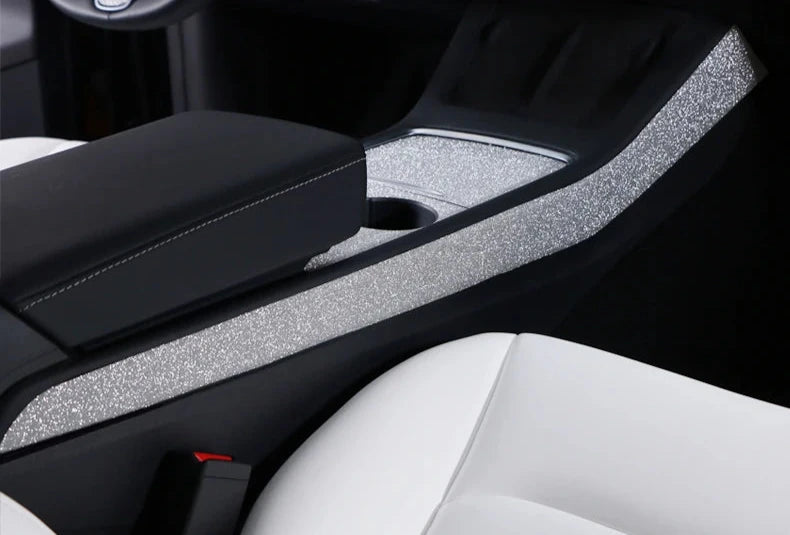 Sparkling Diamond Central Control Panel Side Trim Strip Stickers for Tesla Model 3 & Y (2019-2023)