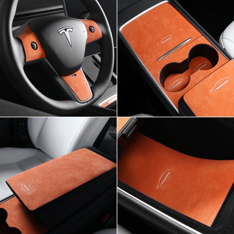 Alcantara Center Console Panel Stickers For Tesla Model 3/Y 2021-2023 - EVONE