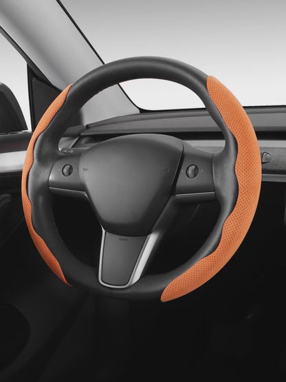 Alcantara Steering Wheel Cover for Tesla Model 3/Y 2019-2023