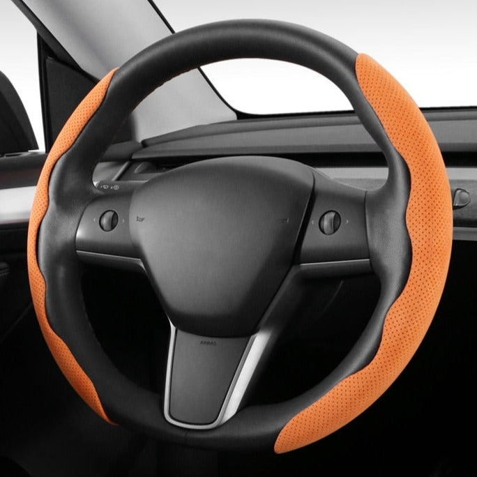 Alcantara Steering Wheel Cover for Tesla Model 3/Y 2019-2023